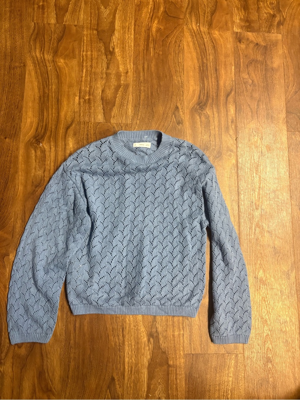 Light Blue Knit Crewneck Sweater for Kids